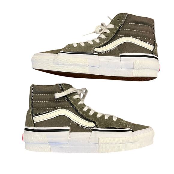 Womens Vans Old Skool Reconstructed Suede Skate Shoes Size 6.5 Green - Picture 2 of 6